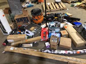 lot 44 image: Pallet of Assorted Tools Hardware and General Merchandise Various Models and Conditions  Customer Returns See Pictures