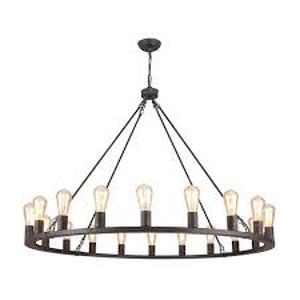 LWYTJO Loughlam 20-Light Antique Black Farmhouse Candle Style Wagon Wheel Chandelier for Living Room Kitchen Island Dining Room Customer Returns See Pictures