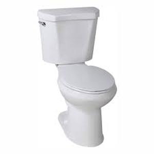 Glacier Bay 12 inch Rough In Two-Piece 1.28 GPF Single Flush Elongated Toilet in White Seat Included   Customer Returns See Pictures