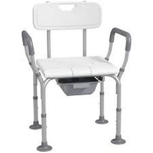 lot 43 image: HOMCOM 3-in-1 Shower Chair for Seniors and Disabled in White Customer Returns See Pictures