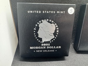 2021-O Uncirculated Morgan Silver Dollar in Original Mint Box with COA - Greysheet Wholesale Price - $100.00