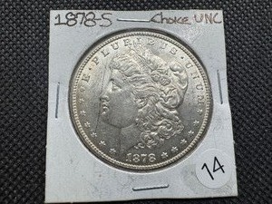 lot 14 image: 1878-S Morgan Silver Dollar Marked Choice UNC When Purchased