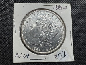 lot 22 image: 1884-O Morgan Silver Dollar Marked MS64 When Purchased - Nice Mint Luster