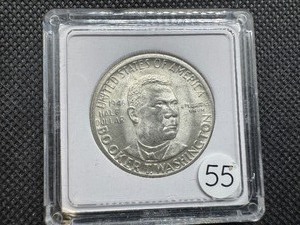 lot 55 image: High Grade 1946 Booker T. Washington Commem. Silver Half Dollar