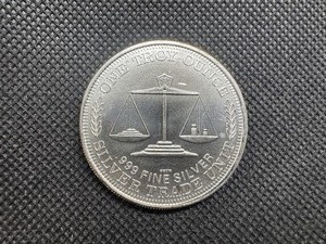 lot 71 image: 1 Oz. .999 Silver Trade Unit Round