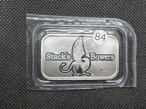 lot 84 image: 2023 One Ounce .999 Silver Stacks & Bowers Bar
