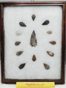 lot 21 image: Frame of 13 Well-Made Modern Points--Reported to be Indian-Made