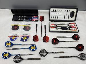 lot 47 image: 6 Sets Tungsten Darts--Various Weights, with extras