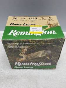 lot 53 image: Full Box 20Ga. 2 34-Inch 6 Shot Shotgun Shells