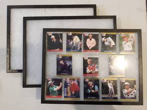 lot 65 image: 3 12x16 Display Cases--One has Collectible Golf Cards
