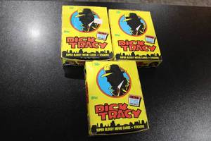 lot 79 image: 1990 Topps Dick Tracy Movie Card Box Lot  3 Boxes - 108 Packs
