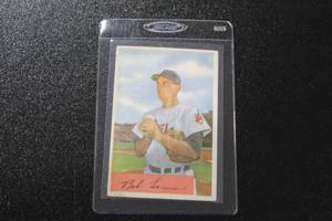 lot 103 image: 1954 Bowman Bob Lemon #196  Mid Grade or Better