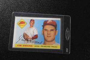 lot 107 image: 1955 Topps Jim Owens #202  Mid Grade or Better