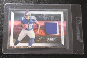 lot 7 image: 2018 Playoff Rookie Stallions Jersey Relic Saquon Barkley Rookie Card