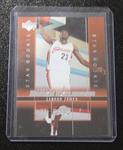 lot 9 image: 2003-04 Upper Deck Rookie Exclusives LeBron James #1 Rookie Card