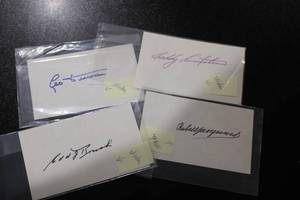 lot 18 image: Unknown Cut Autograph Lot  4 Autographs