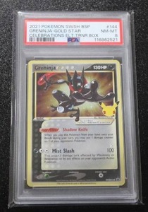 lot 24 image: 2021 Pokemon Celebrations Gold Star Greninja Promo #SWSH144 PSA 8