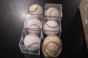 lot 37 image: Unknown Autograph Baseball Lot  6 Balls Unknown Authenticity or Player(s)