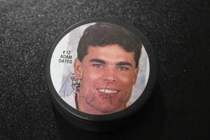 lot 38 image: Adam Oates Autograph Hockey Puck