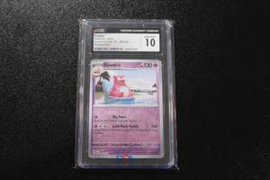 lot 143 image: 2023 Pokemon SV 151 Reverse Holo Slowbro #080165 CGC 10