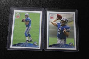 lot 176 image: 2009 Topps Matthew Stafford #430 Rookie Card Lot  2 Rookie Cards (BaseFactory Set RC)