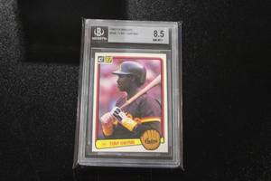 lot 185 image: 1983 Donruss Tony Gwynn #598 BGS 8.5 Rookie Card