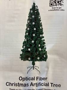 lot 5 image: Optical Fiber Christmas Tree - Artificial Tree With Metal Stand