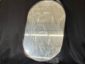 lot 18 image: Oval Wall Mirror - Slim Metal Frame