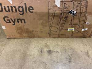 lot 32 image: Jungle Gym - Wooden Playset Frame with Ladder & Slide