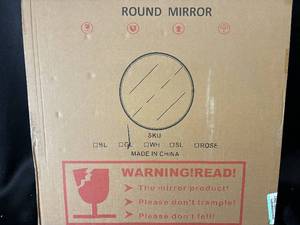 lot 35 image: Round Mirror - Gold-Tone Rim