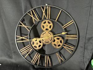 lot 55 image: Wall Clock - Gear Design with Roman Numerals