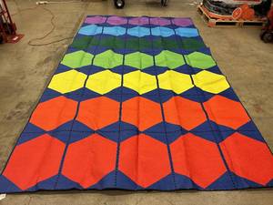lot 74 image: Hexagon Pattern Floor Mat - Multicolor