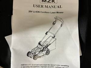 lot 77 image: Lawn Mower - MZK 20V 13-inch Brushless Cordless Push