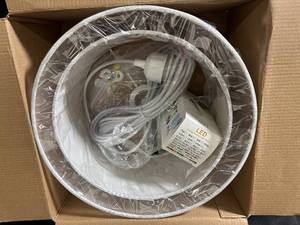 lot 92 image: Pendant Light - Classic Fabric Shade