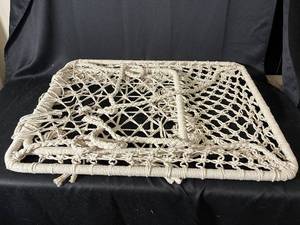 lot 100 image: Macrame Net Frame - Rectangular Rope Frame with Knotted Mesh