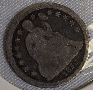 lot 31 image: 1856 Seated Liberty Dime, Type 2 Resumed Stars and Drapery.