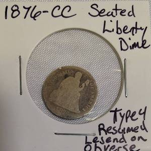 1876-CC Seated Liberty Dime.