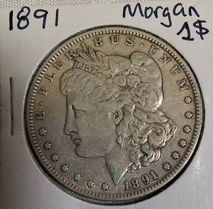 lot 64 image: 1891 Morgan Silver Dollar