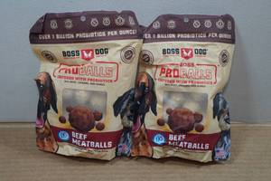 lot 25 image: 2 Boss Dog Freeze Dried Dog Treats - Beef