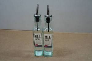 lot 50 image: 2 Glass Oil & Vinegar Bottles