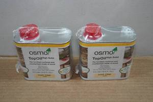 lot 56 image: 2 Osmo Top Oil for Wood FurnitureCountertops - 3045 Clear Satin