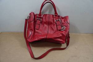 lot 100 image: Michael Kors Red Leather Purse