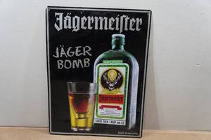 lot 173 image: Jagermeister Jager Bomb Embossed Metal Sign