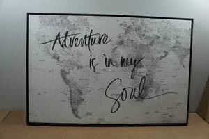lot 177 image: Framed Map Dcor - Adventure is in My Soul