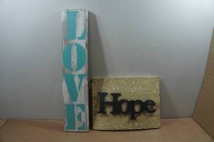 lot 179 image: Wall Signs - Love, Hope