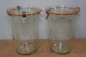 lot 200 image: 2 Weck 34L Mold Canning Jars