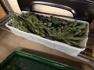 lot 1D image: Plastic Artificial Christmas Tree Storage Bin with 7 Tall Tree