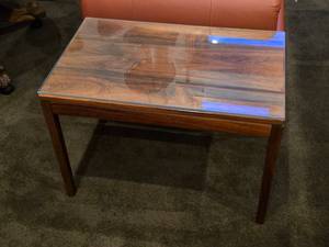 lot 722 image: Glass Top  Wooden Side Table