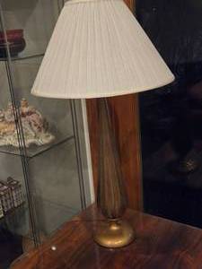 lot 728 image: 36 Crystal Murano Glass Table Lamp (gold) with Lamp Shade