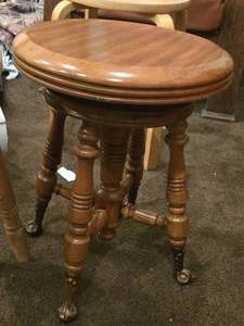 lot 748 image: Vintage Wooden Ball and Claw Piano Stool